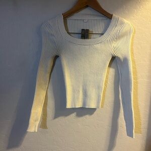 Women's Ribbed Knit Sweater - Cream